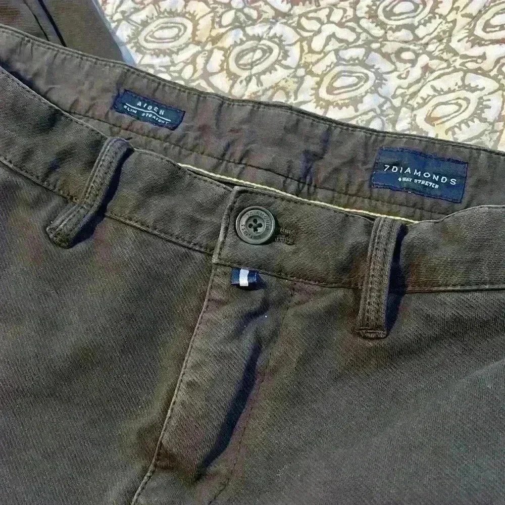 Aiden slim straight stretch chinos khakis pants - Picture 3 of 5